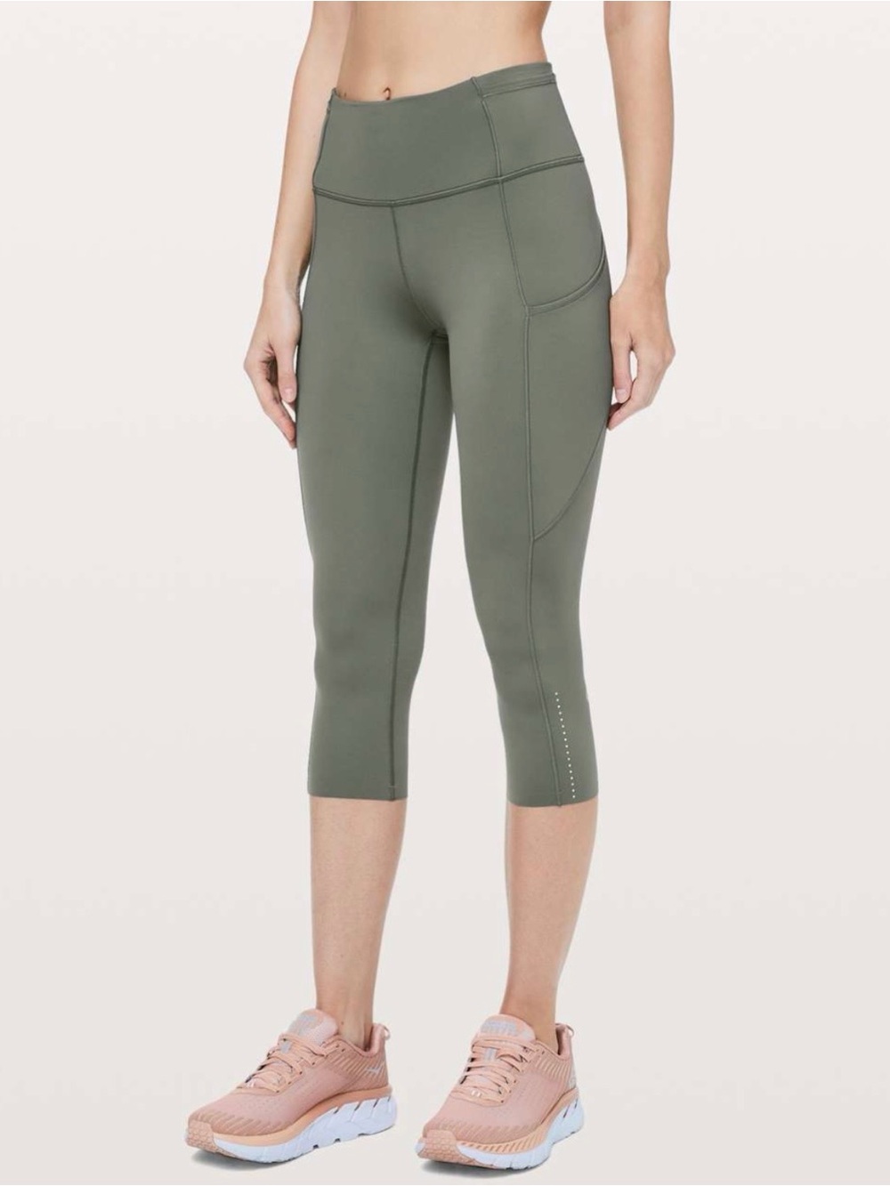 Lululemon Fast & Free Crop II 19" in Grey Sage